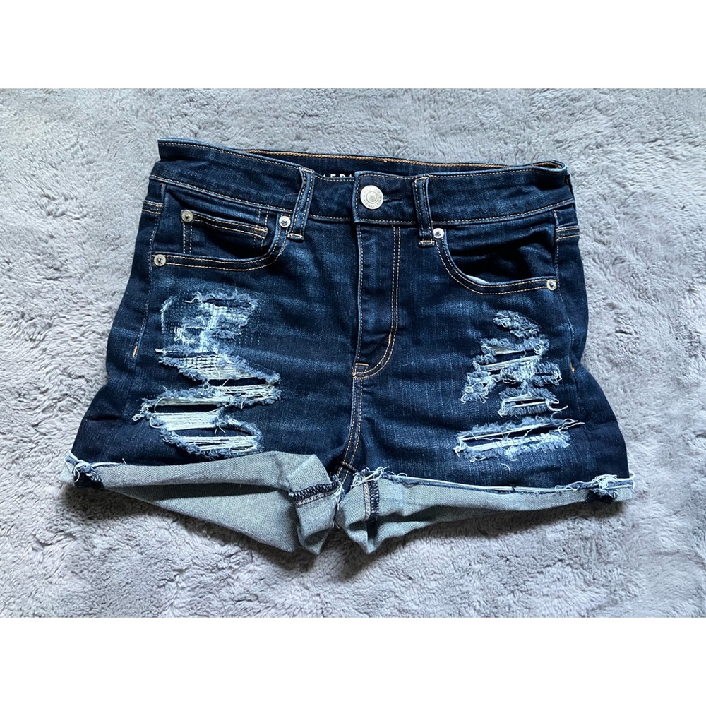 ae distressed denim shorts